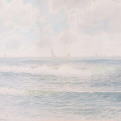 George Howell Gay Watercolor on Paper “Seascape”