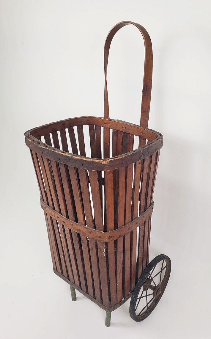 Antique Bentwood Shopping Cart Pull Basket Antique Bentwood Grocery