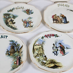 Set of Eleven Terre de Fer H.B. & Cie French Cafe Plates