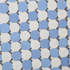 Vintage Blue and White Yoyo Quilt, circa 1930s