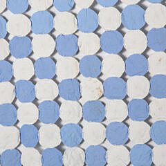 Vintage Blue and White Yoyo Quilt, circa 1930s