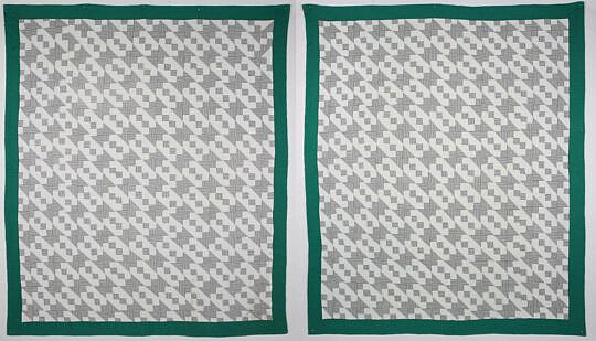 42400 Pair of Hour Glass Patchwork Quilts A