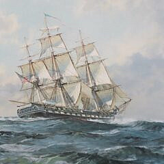 John Stobart Pencil Signed Limited Edition Lithograph “U.S.S. Constitution” Edition #489/700