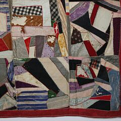Antique Satin and Silk Crazy Quilt, 19th Century