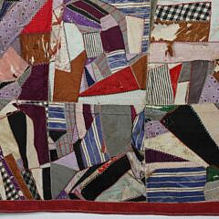 Antique Satin and Silk Crazy Quilt, 19th Century