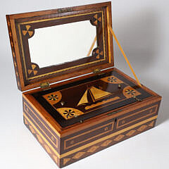 Patriotic American Federal Eagle Inlaid Writing Box, 19th Century