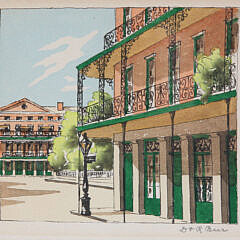 Four Doris and Richard Beer Watercolors on Paper “New Orleans Scenes”