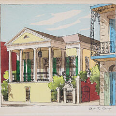 Four Doris and Richard Beer Watercolors on Paper “New Orleans Scenes”