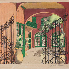 Four Doris and Richard Beer Watercolors on Paper “New Orleans Scenes”