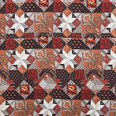 Antique Calico Printed Star Quilt, 19th Century
