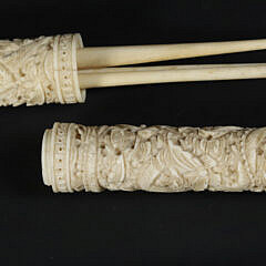 Group of Nine Antique Whalebone Sewing Implements, 19th Century