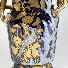 Mason’s Cobalt Blue and Gold Decorated Covered Vase