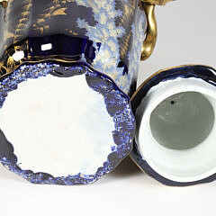 Mason’s Cobalt Blue and Gold Decorated Covered Vase