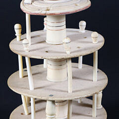 Nantucket Whalebone and Antique Whale Ivory Three-Tier Spool Carousel, 19th century
