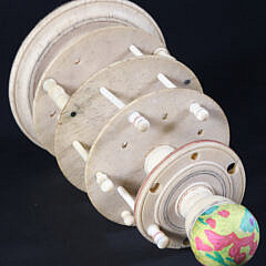 Nantucket Whalebone and Antique Whale Ivory Three-Tier Spool Carousel, 19th century