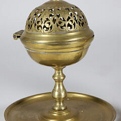 Two Antique Brass Incense Burners
