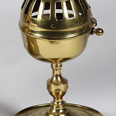 Two Antique Brass Incense Burners