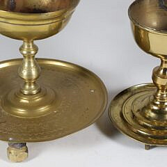Two Antique Brass Incense Burners