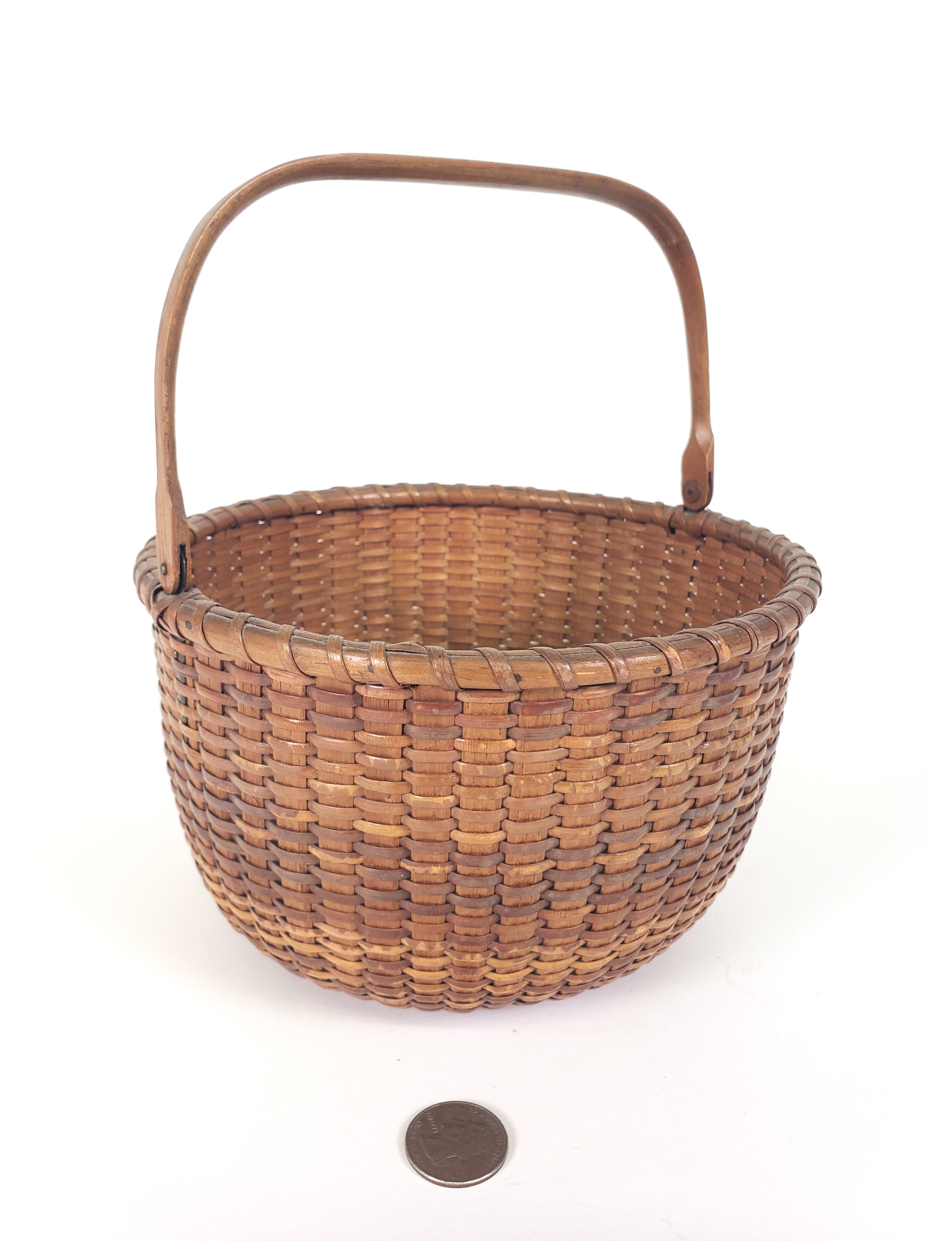 Freeman Antique Nantucket Basket Rare Labeled J. O. Freeman Open
