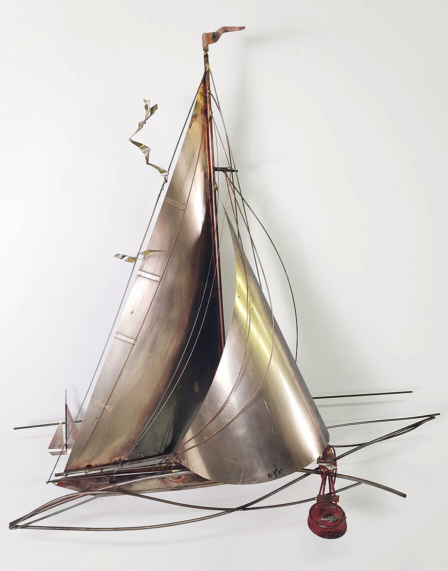 人気が高い 3744-955-Curtis-Jere-Sailboat- 彫刻・オブジェ