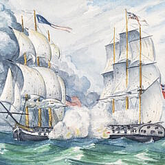 3757-955 Naval Engagement Watercolor A