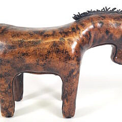 Vintage Dmitri Omersa Abercrombie & Fitch Leather Donkey Ottoman, 20th century