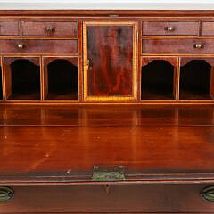New England Hepplewhite Cherry Inlaid Slant Front Desk, 18th Century