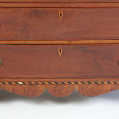 New England Hepplewhite Cherry Inlaid Slant Front Desk, 18th Century