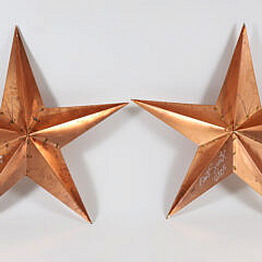 Pair of Signed Contemporary Copper Stars, circa 2005
