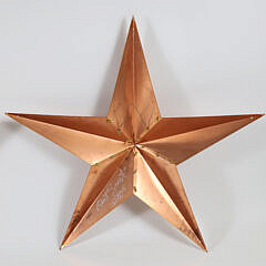 Pair of Signed Contemporary Copper Stars, circa 2005