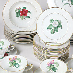 H. & Co. Selb Bavaria Germany Dinner Service in the Camellia Japonica Floral Albo Pattern