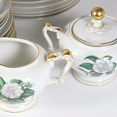 H. & Co. Selb Bavaria Germany Dinner Service in the Camellia Japonica Floral Albo Pattern