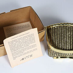 Vintage Brass Nantucket Basket Door Knocker, Signed "MCS 87" On Reverse