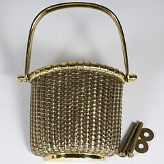 Vintage Brass Nantucket Basket Door Knocker, Signed “MCS 87” On Reverse