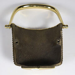 Vintage Brass Nantucket Basket Door Knocker, Signed “MCS 87” On Reverse