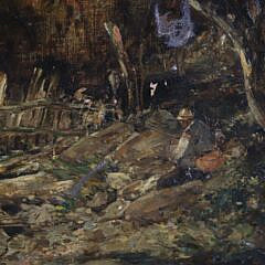 Joseph Vickers de Ville Oil on Canvas “The Angler”, 19th Century