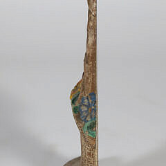 Antique Cast Iron Polychromed Floral Basket Doorstop