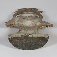 Antique Cast Iron Polychromed Floral Basket Doorstop