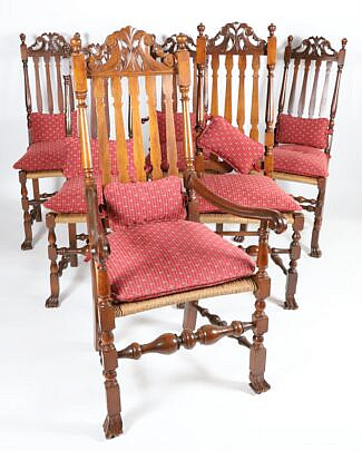 23-4621 Set of Six Wall Nutting Dinning Chairs A IMG_4957 2