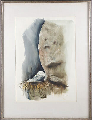 Peterson Watercolor on Paper "Seagull" circa 1977