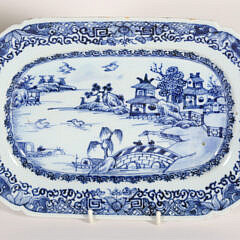 Pair of Chinese Export Blue and White Porcelain Small Platters, 18th Century