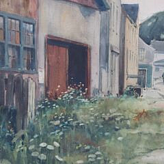Tony Sarg Watercolor “Nantucket Street Scene”