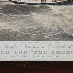 Currier & Ives Chromolithograph “The Race for the America Cup”, circa 1882