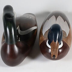 Two John Jeffrey Barto Polychrome Carved Wood Decoys