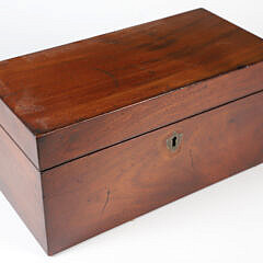 English Double Compartment Mahogany Tea Caddy, 19th Century