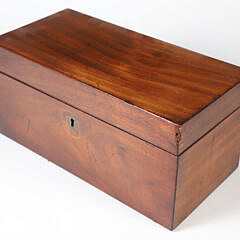 English Double Compartment Mahogany Tea Caddy, 19th Century