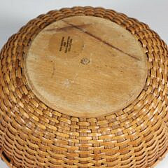 Vintage Round Open Swing Handle Shallow Nantucket Basket