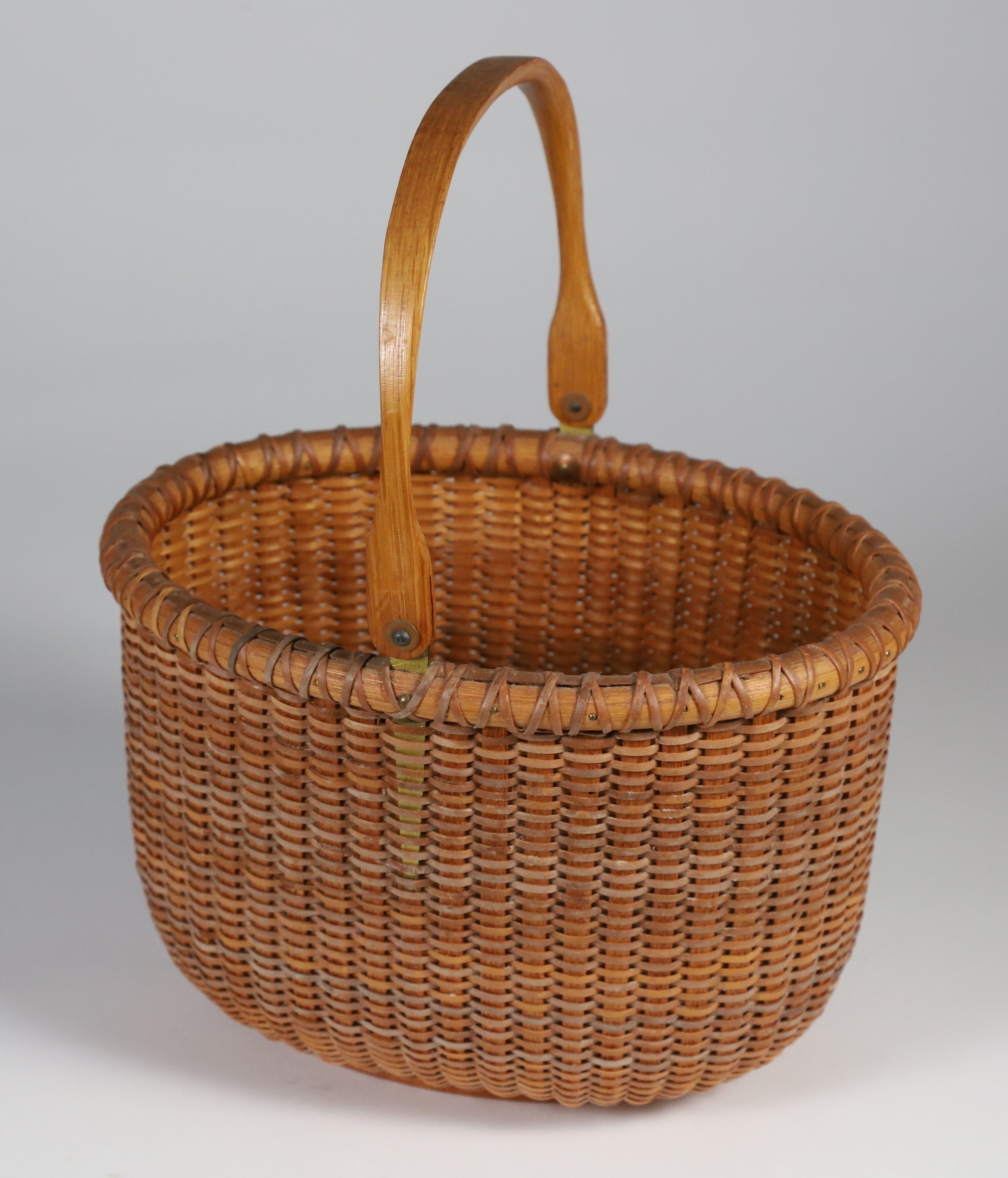 Jeanne Reis Oval Swing Handle Nantucket Basket - Jeanne Reis Oval
