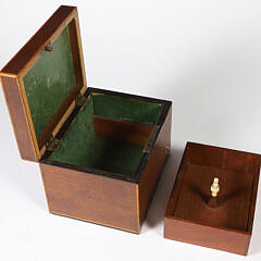 English Inlaid Mahogany Ditty Box, 19th century