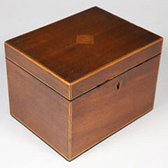 English Inlaid Mahogany Ditty Box, 19th century